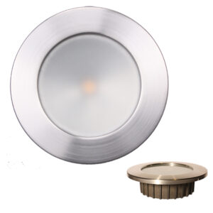 Alternative view of Lunasea “ZERO EMI” Recessed 3.5” LED Light - Warm White, Red w/Brushed Stainless Steel Bezel - 12VDC