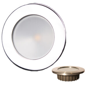 Alternative view of Lunasea Gen3 Warm White, RGBW Full Color 3.5” IP65 Recessed Light w/Polished Stainless Steel Bezel - 12VDC