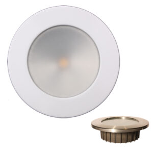 Alternative view of Lunasea Gen3 Warm White, RGBW Full Color 3.5” IP65 Recessed Light w/White Stainless Steel Bezel - 12VDC