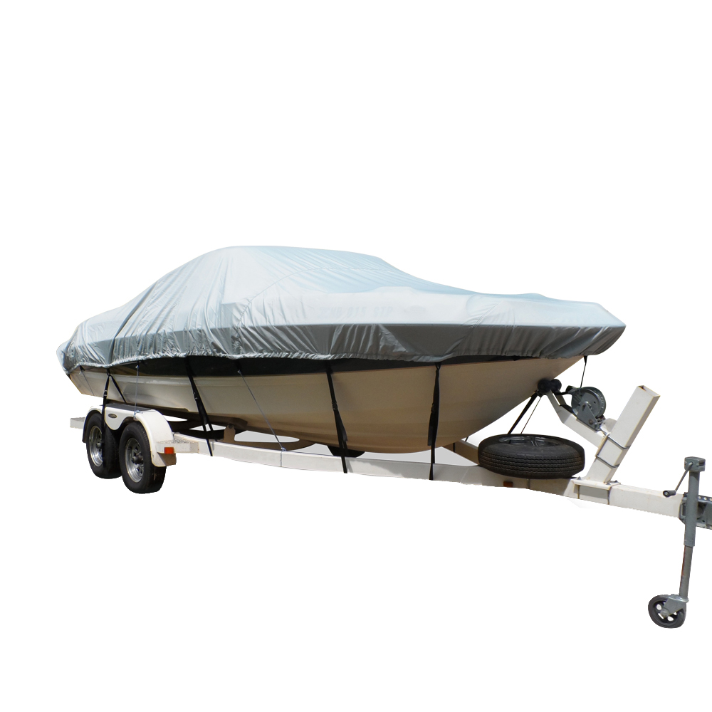 Carver Flex-Fit™ PRO Polyester Size 3 Boat Cover f/Fish & Ski Boats I/O or O/B & Wide Bass Boats - Grey - Image 2