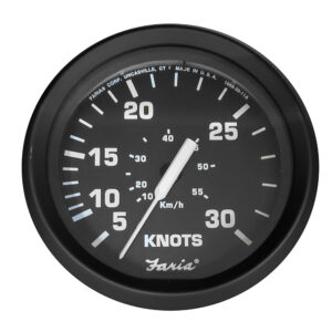 Alternative view of Faria Euro Black 4" Speedometer - 30 Knot (Pitot)