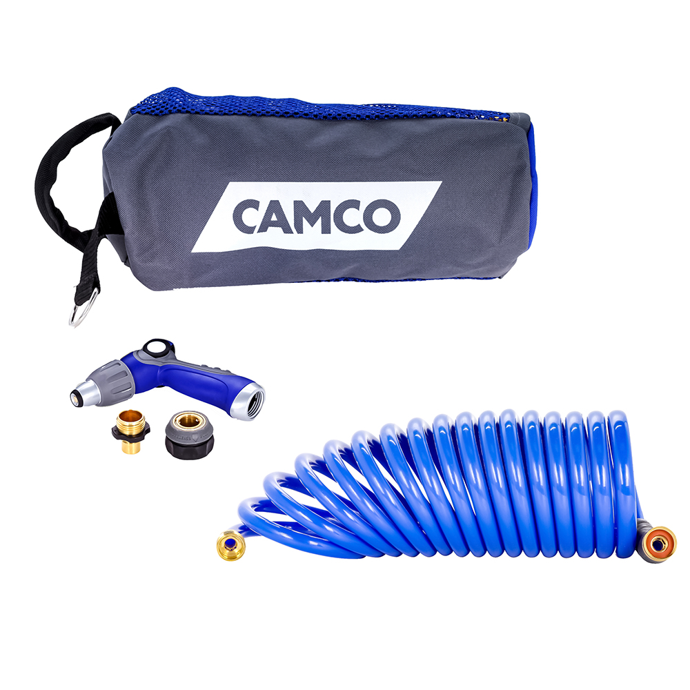 Camco 20' Coiled Hose & Spray Nozzle Kit - Image 2