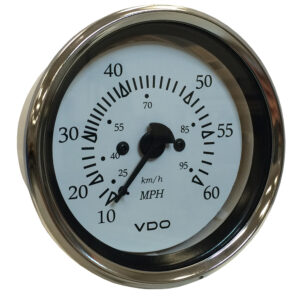 Alternative view of VDO Cockpit Marine 85MM (3-3/8") Pitot Speedometer - 0 to 60 MPH - White Dial/Chrome Bezel