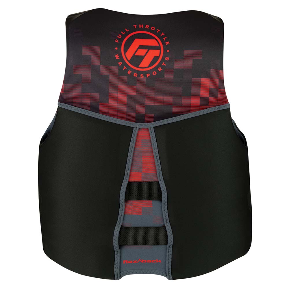 Full Throttle Men's Rapid-Dry Flex-Back Life Jacket - L - Black/Red - Image 4