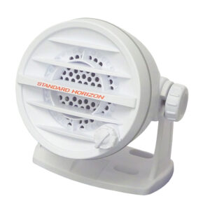 Alternative view of Standard Horizon 10W Amplified External Speaker - White