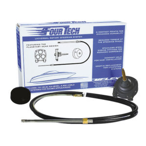 Alternative view of Uflex Fourtech 10' Black Mach Rotary Steering System w/Helm, Bezel & Cable