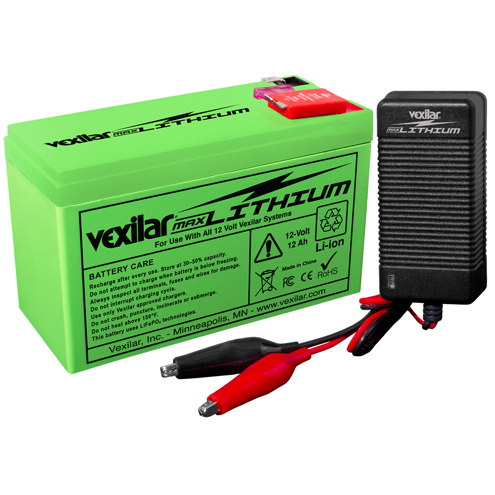 Vexilar 12V - 12 AH MAX Lithium Battery w/V-420L Rapid Charger - Image 2