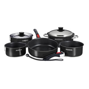 Alternative view of Magma Nestable 10 Piece Induction Non-Stick Enamel Finish Cookware Set - Jet Black