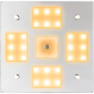 Alternative view of Sea-Dog Square LED Mirror Light w/On/Off Dimmer - White & Blue