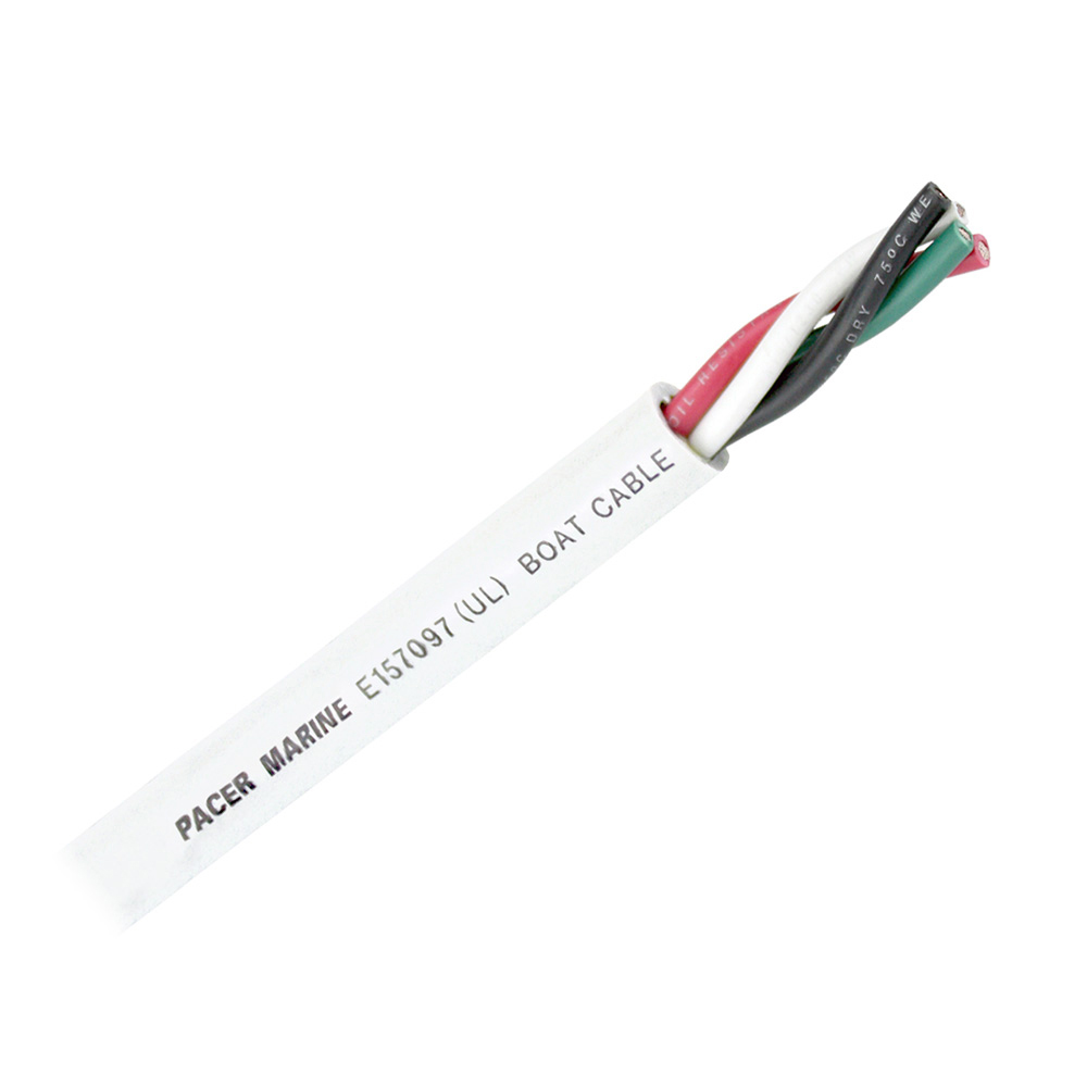 Pacer Round 4 Conductor Cable - 100' - 10/4 AWG - Black, Green, Red & White - Image 2