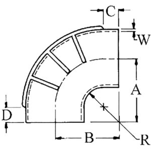 Alternative view of Trident Marine 3" ID 90-Degree EPDM Black Rubber Molded Wet Exhaust Elbow w/4 T-Bolt Clamps