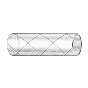 Alternative view of Trident Marine 1/2" x 50' Clear Reinforced PVC Hose Tubing Red & Blue Tracer