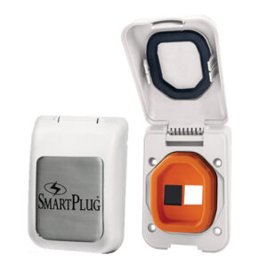 Alternative view of SmartPlug Data Port Case/Inlet Only - White Cover w/One Blank Plug & One Open Port