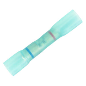 Alternative view of Pacer Step-Down Butt Splices w/Blue Heat Shrink - 22-18 AWG to 16-14 AWG - 100 Pack