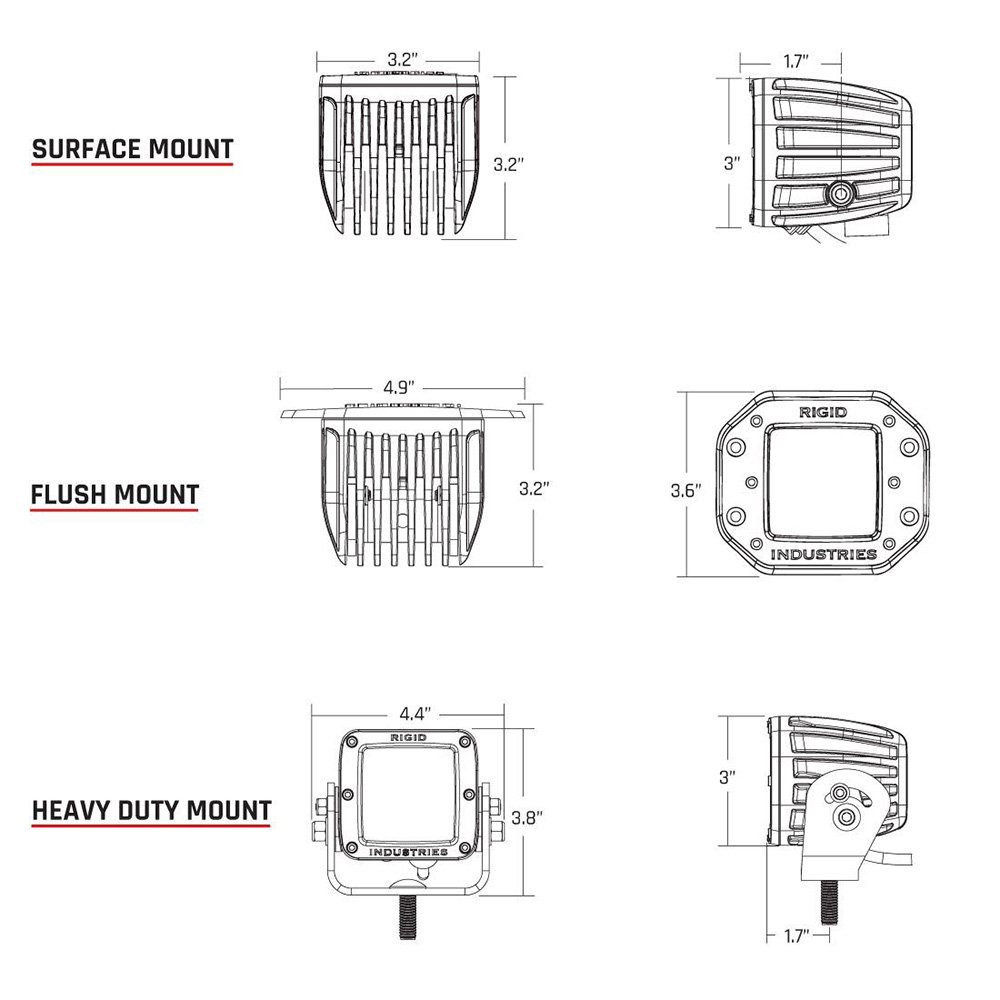 RIGID Industries D-Series Surface Mount Hyperspot - Pair - Image 4