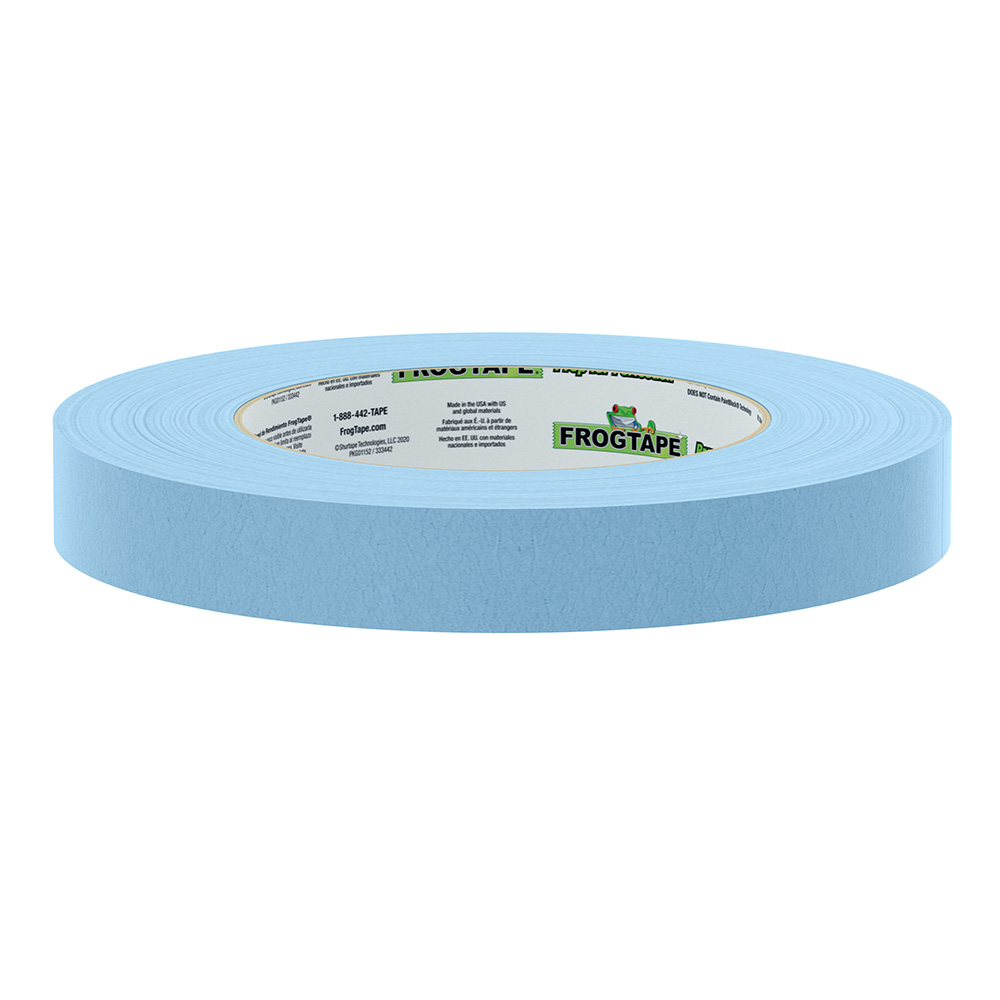 FrogTape CP 250 Medium-High Adhesion Masking Tape - 18MM x 55M x 12-Pack - Light Blue - Rated f/250°F - Image 4