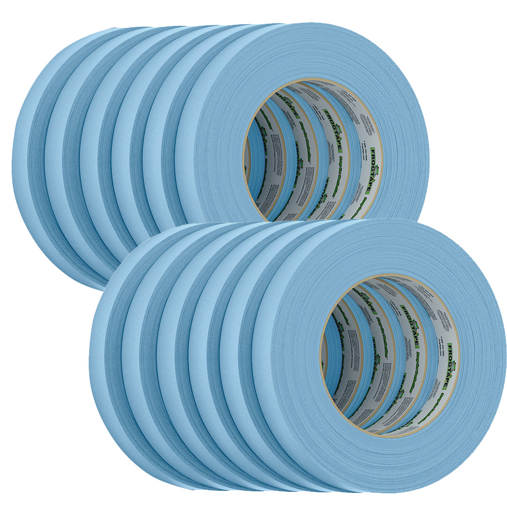 FrogTape CP 250 Medium-High Adhesion Masking Tape - 18MM x 55M x 12-Pack - Light Blue - Rated f/250°F - Image 3