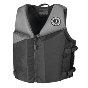 Alternative view of Mustang Young Adult REV Foam Vest - Grey/Light Grey/Fluorescent Yellow - Universal