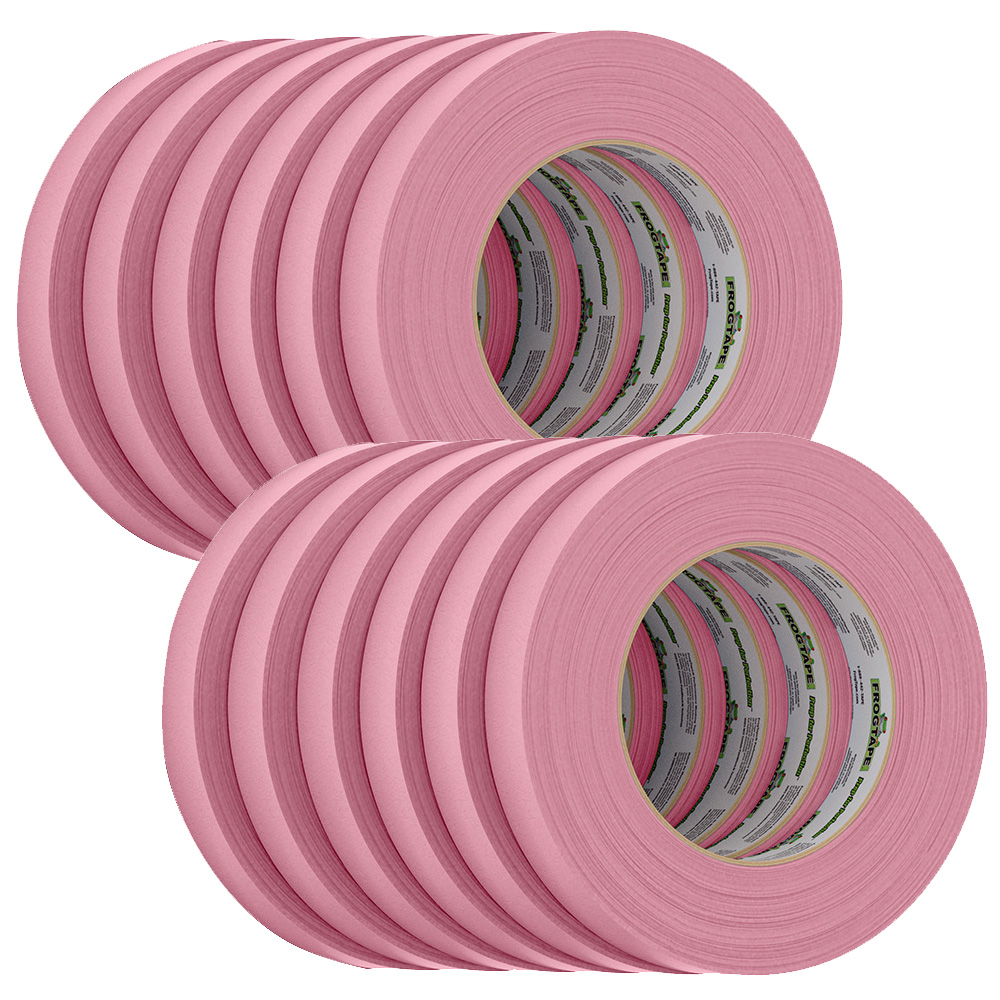 FrogTape CP 325 Medium-High Adhesion Masking Tape - 18MM x 55M x 12-Pack - Pink - Rated f/325°F - Image 3