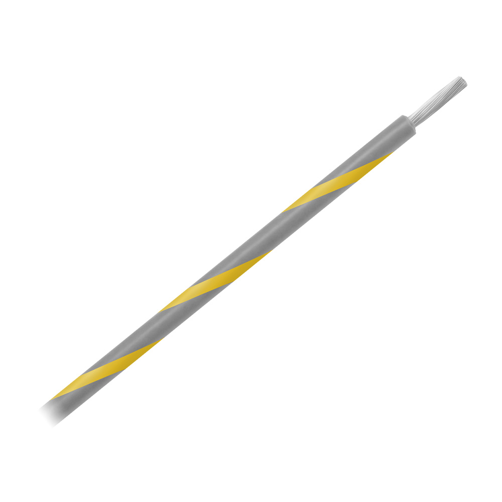 Pacer 14 AWG Gauge Striped Marine Wire 500' Spool - Grey w/Yellow Stripe - Image 2