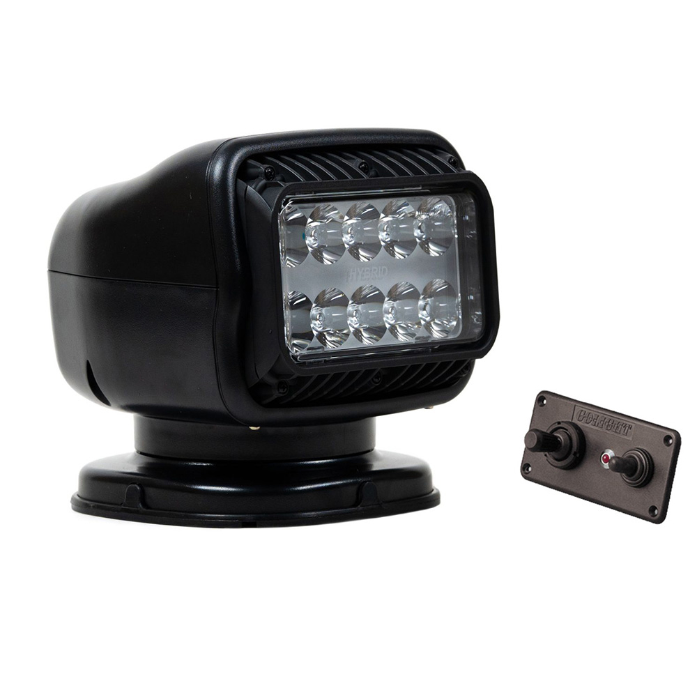 Golight GT Series LED Hybrid Light Permanent Mount w/Hardwired Dash Mount Remote - 12V - Black - Image 2