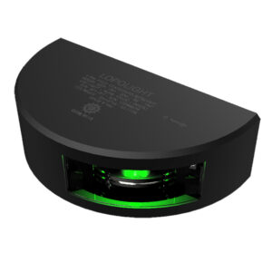 Lopolight Series 301-001 - Starboard Sidelight - 2NM - Vertical Mount - Green - Black Housing - 6M Cable
