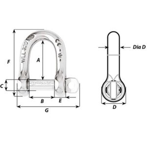 Alternative view of Wichard Self-Locking D Shackle - Diameter 10mm - 13/32"