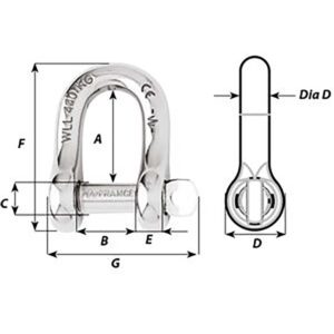 Alternative view of Wichard Captive Pin D Shackle - Diameter 12mm - 15/32"