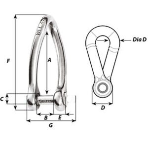 Alternative view of Wichard Captive Pin Twisted Shackle - Diameter 8mm - 5/16"