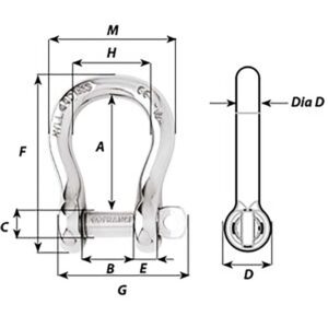 Alternative view of Wichard Captive Pin Bow Shackle - Diameter 10mm - 13/32"