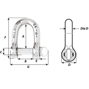 Alternative view of Wichard Self-Locking D Shackle - 12mm Diameter - 15/32"