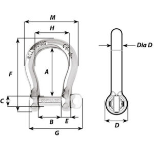 Alternative view of Wichard Not Self-Locking Bow Shackle - 20mm Diameter - 25/32"
