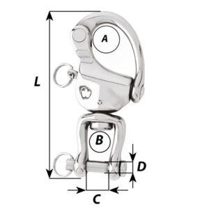 Alternative view of Wichard HR Snap Shackle With Clevis Pin Swivel - 120mm Length - 4-23/32"