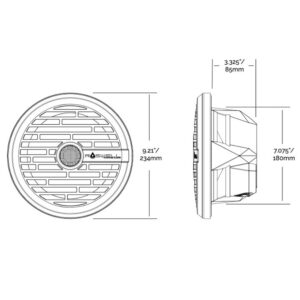 Alternative view of Roswell R1 8” Marine Speakers - Black - 100W RMS & 200W Peak Power
