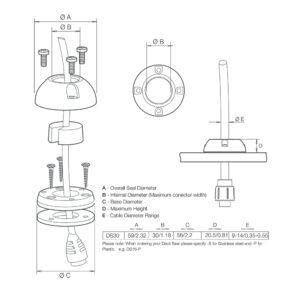 Alternative view of Scanstrut DS30-S Vertical Cable Seal - Stainless Steel