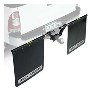 Alternative view of ROCK TAMERS 2" Hub Mudflap System - Matte Black/Stainless